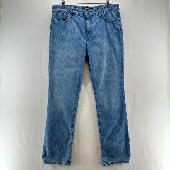 Lauren Ralph Lauren Jeans Size 14 High Rise Straight Leg Light Washed Denim Blue - Picture 1 of 11